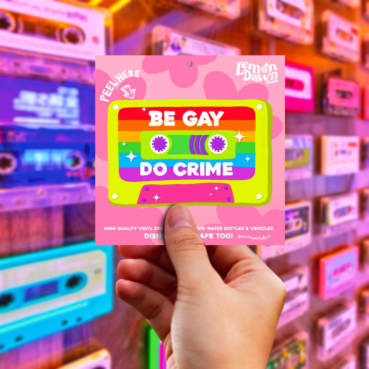Be Gay Do Crimes Cassette Vinyl Sticker