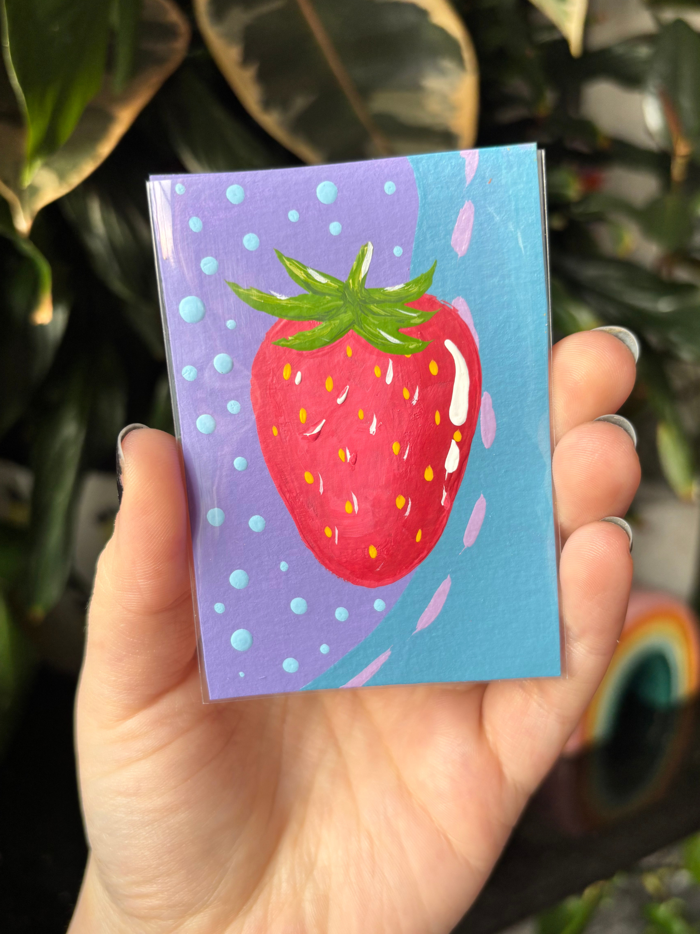 ACEO 2.5"x3.5" Original Painting - Fruits & Veggies Series (Strawberry)