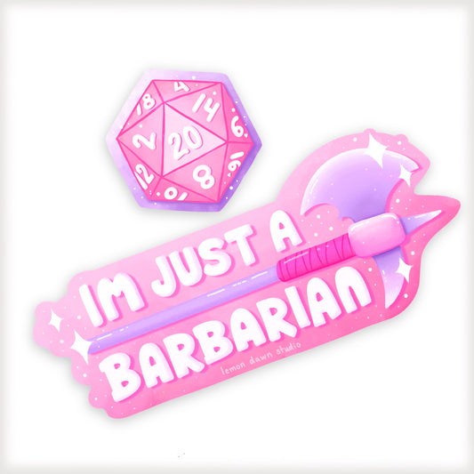 I'm Just A Barbarian Vinyl Sticker