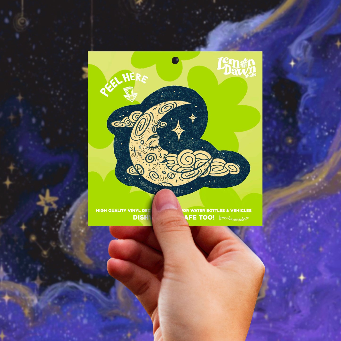 Celestial Moon Vinyl Sticker
