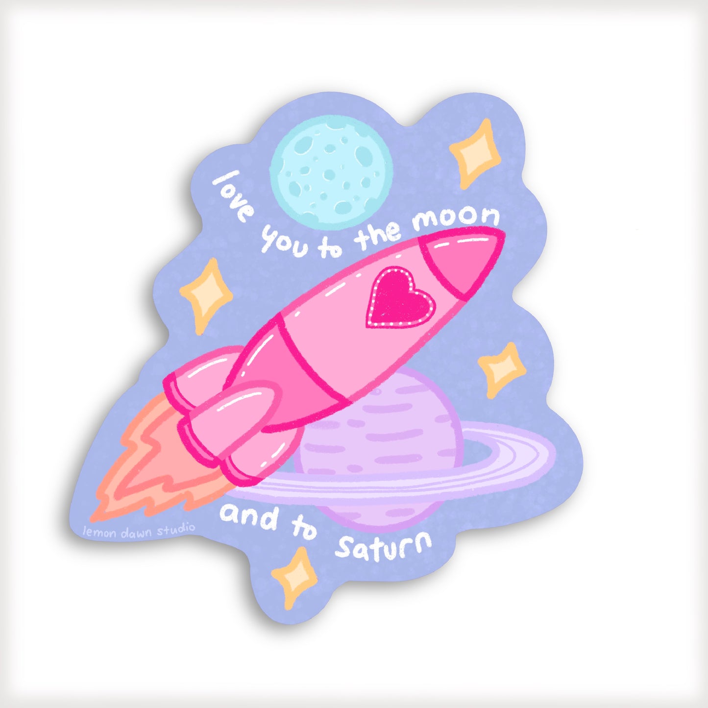 I love you to the moon and to saturn Vinyl Sticker