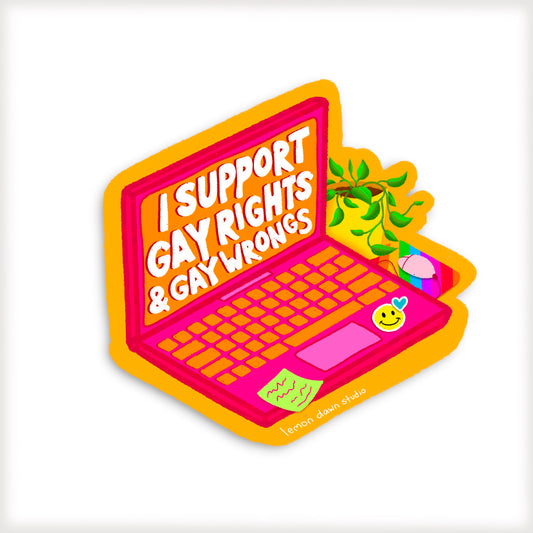 I Support Gay Rights & Gay Wrongs Vinyl Sticker