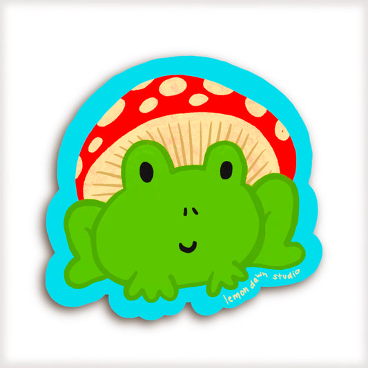 Mushroom Frog Vinyl Sticker