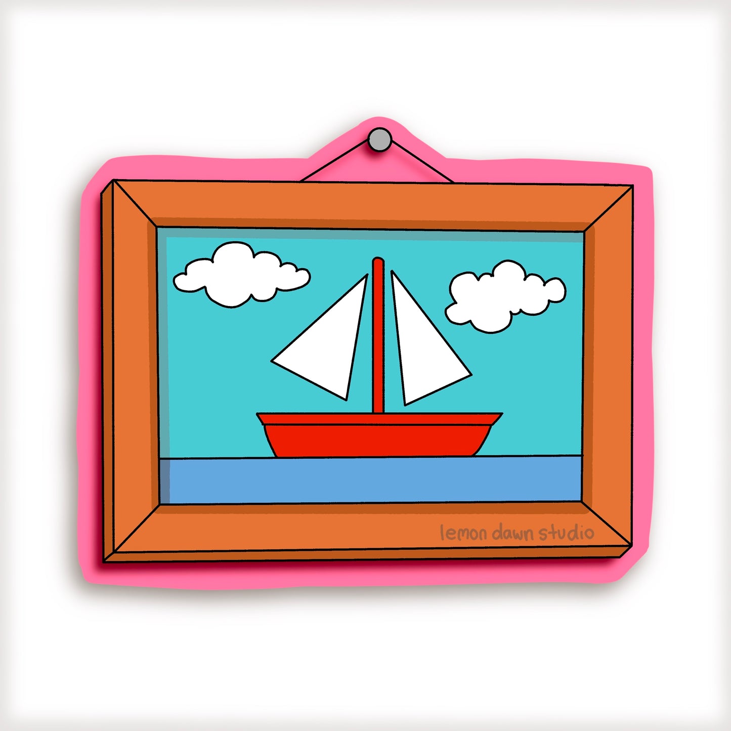 Simpsons Framed Boat Picture Vinyl Sticker