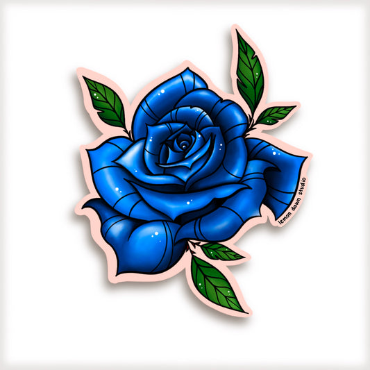 Blue Rose Vinyl Sticker