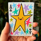 ACEO 2.5"x3.5" Original Painting - Playing Card Series (Ace of clubs star)