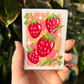 ACEO 2.5"x3.5" Original Painting - Playing Card Series (4 of clubs strawberry)