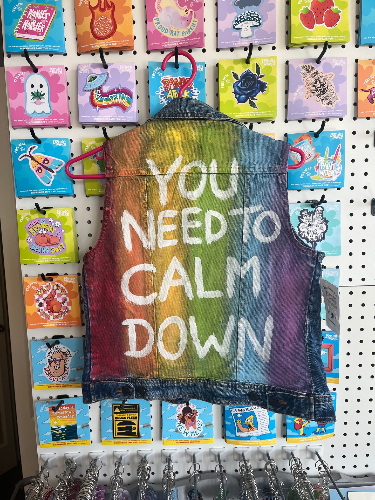 You Need To Calm Down Denim Vest - Hand Painted