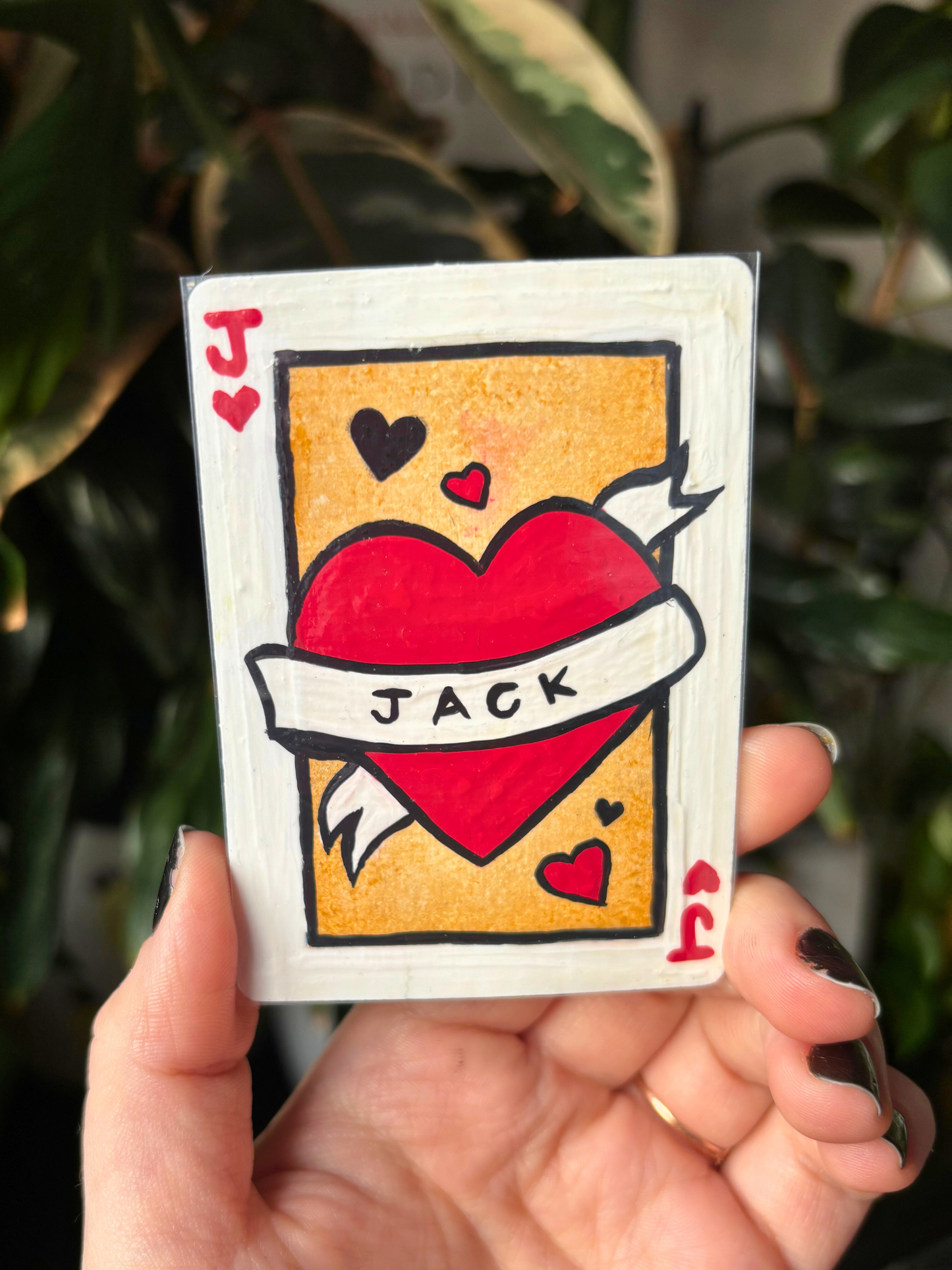 ACEO 2.5"x3.5" Original Painting - Playing Card Series (Jack of hearts)