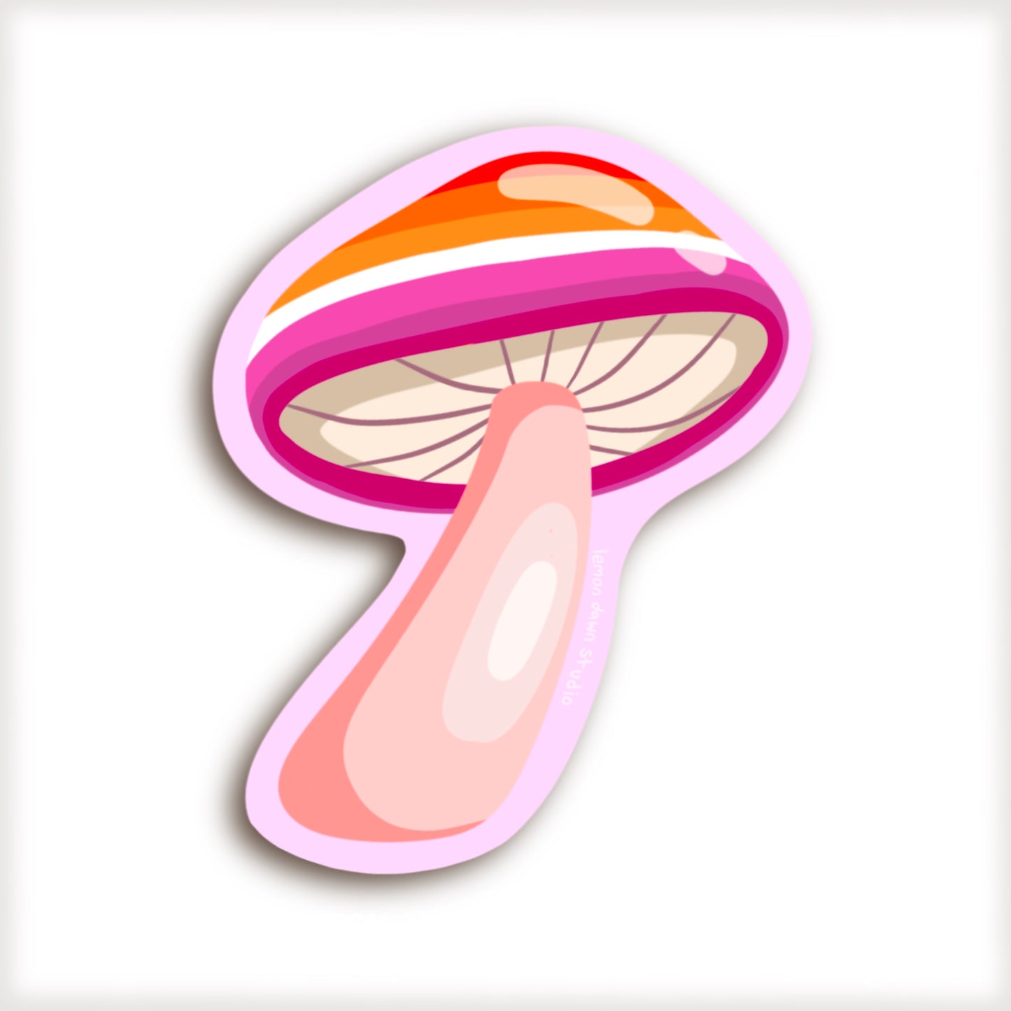 Pride Flag Mushroom Vinyl Stickers