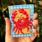 ACEO 2.5"x3.5" Original Painting - Playing Card Series (King of clubs crab)