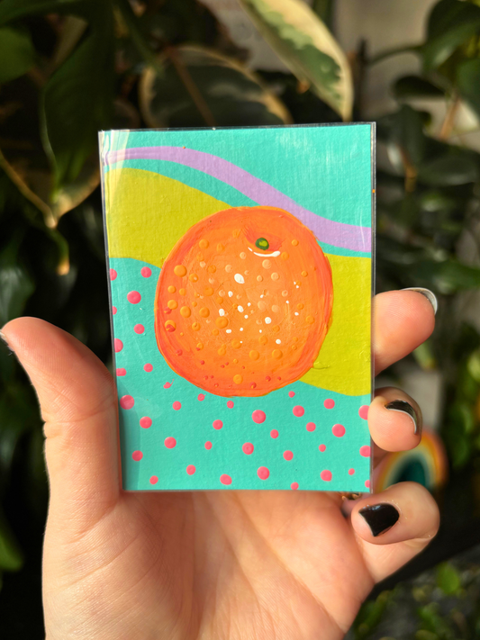 ACEO 2.5"x3.5" Original Painting - Fruit Series (Orange)