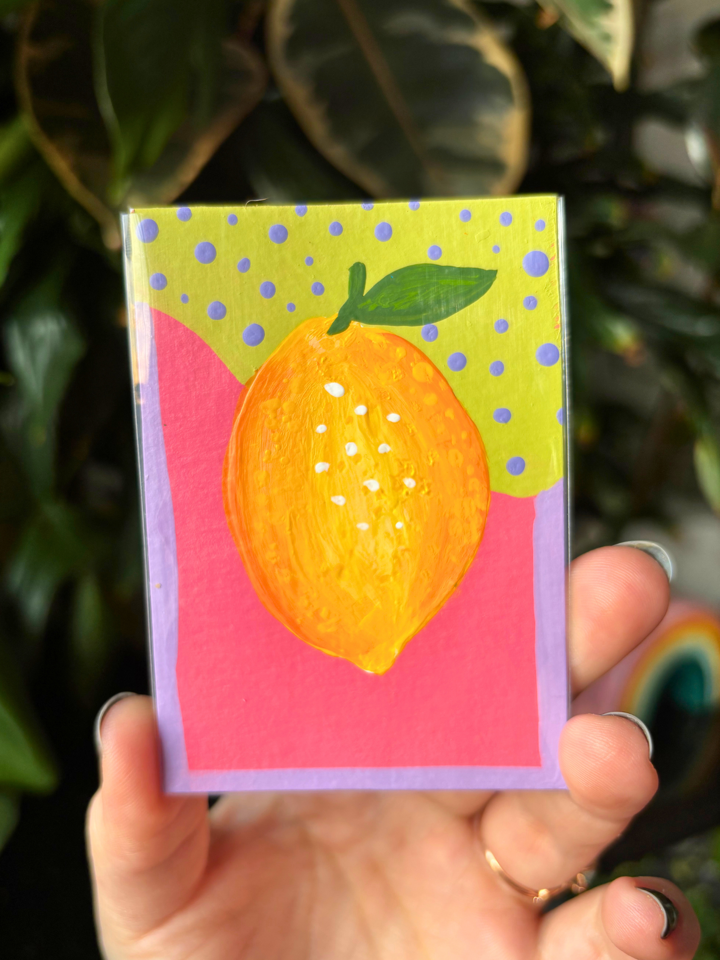 ACEO 2.5"x3.5" Original Painting - Fruits & Veggies Series (Lemon)