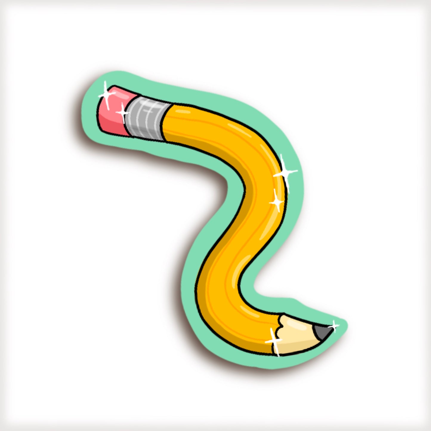 Pencil Worm Vinyl Sticker