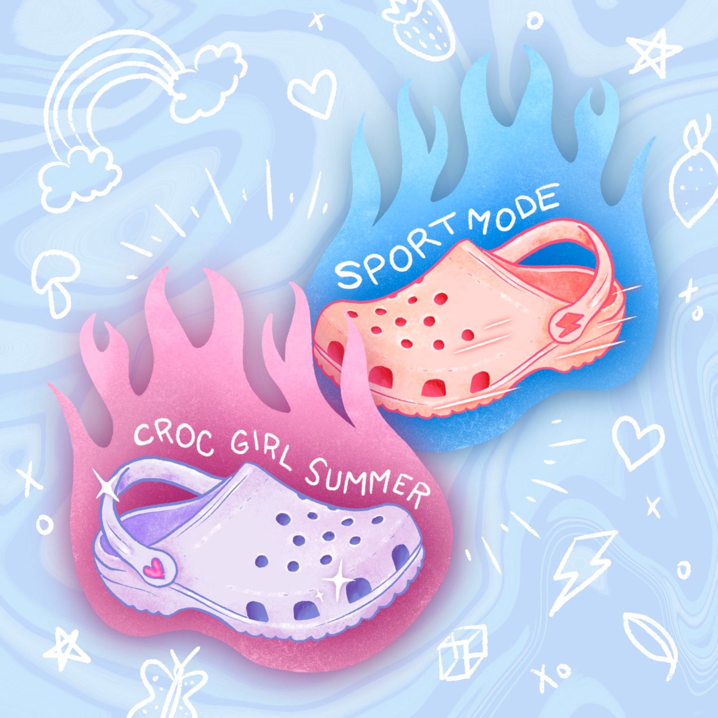 Croc Girl Summer Vinyl Sticker