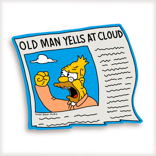 Old Man Yells At Cloud Vinyl Sticker