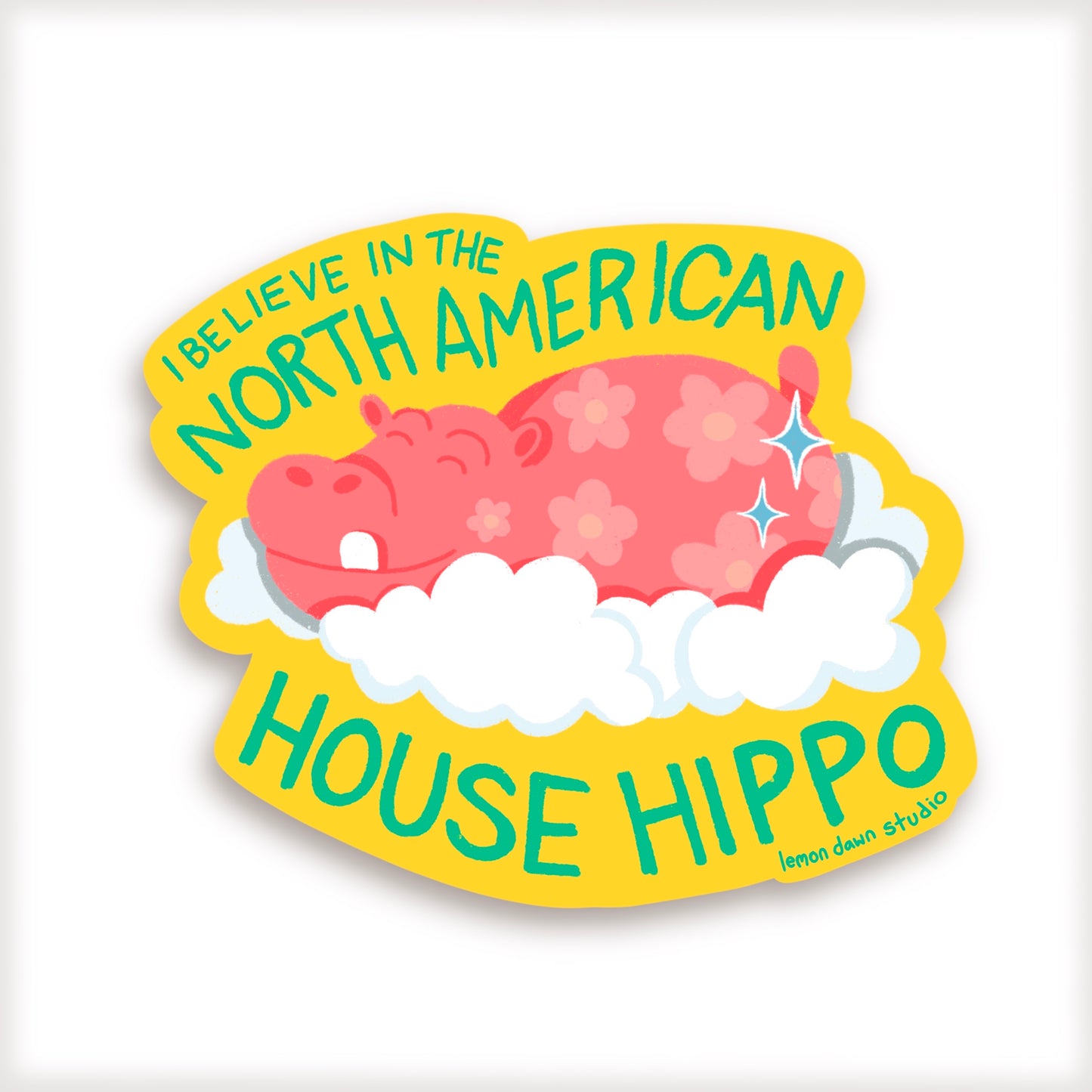 North American House Hippo Vinyl Sticker