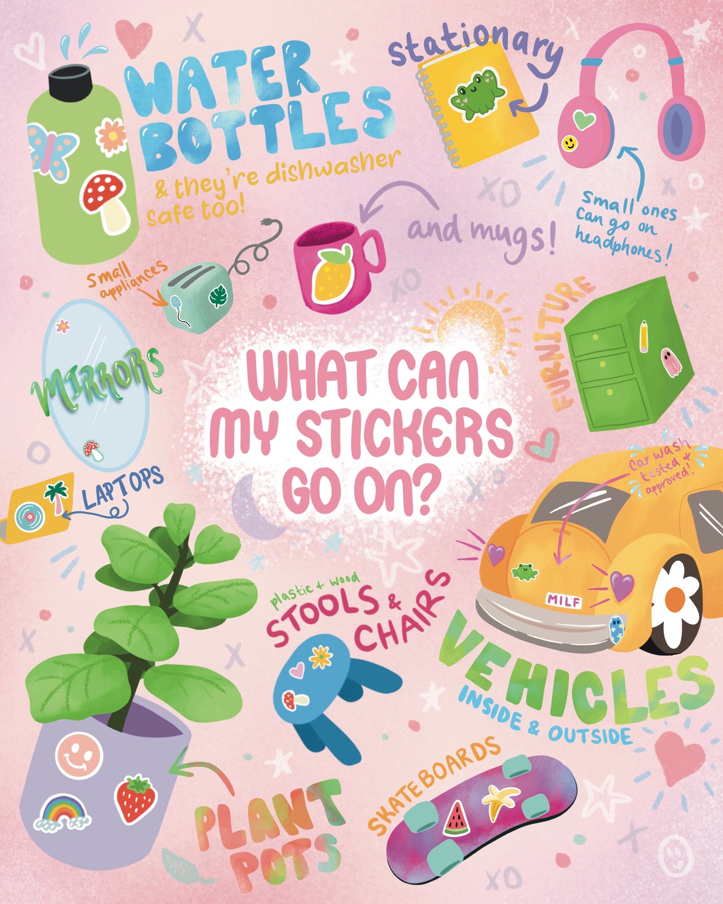 Mushroom & Frog Vinyl Sticker