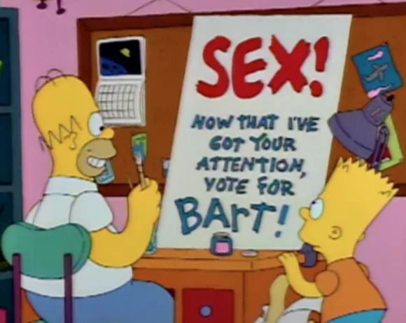 Sex! Now that I have your attention, vote for Bart Bumper Sticker