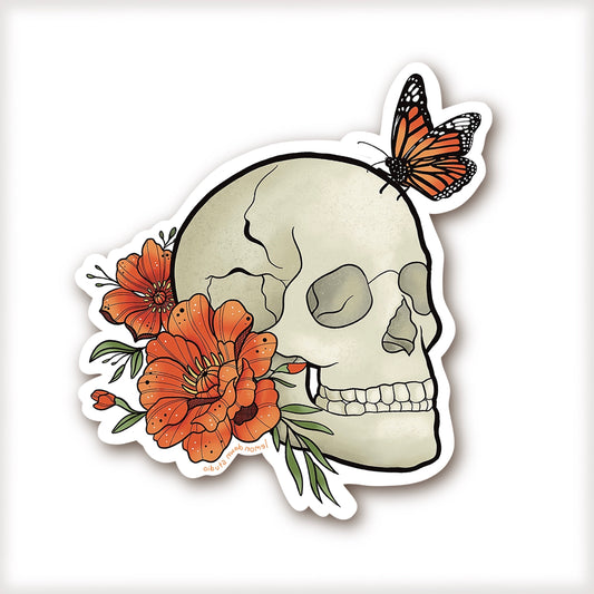 Butterfly Skull Vinyl Sticker