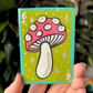 ACEO 2.5"x3.5" Original Painting - Playing Card Series (6 of clubs mushroom)