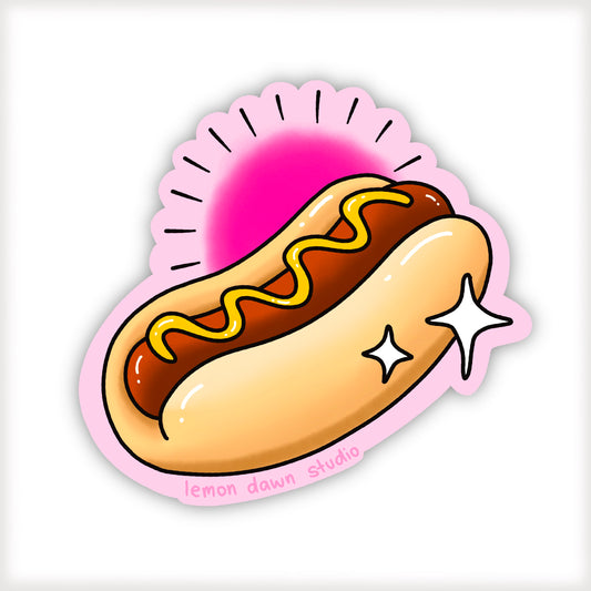 Hot Dog Vinyl Sticker