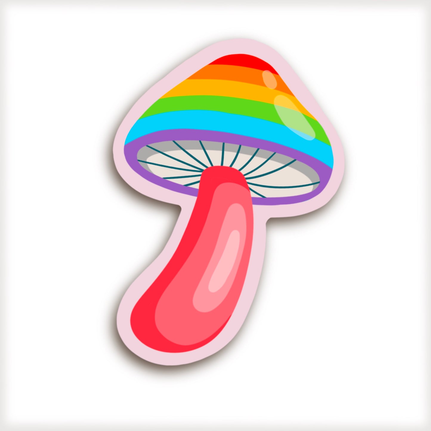 Pride Flag Mushroom Vinyl Stickers