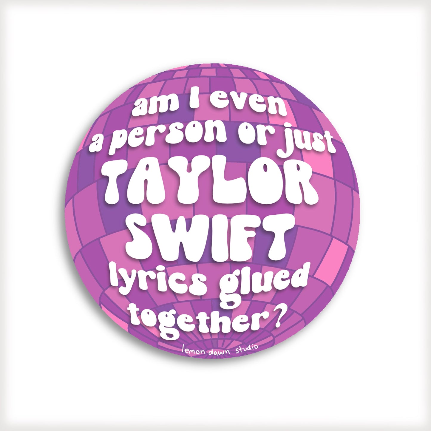 Am I even a person? Disco Ball Vinyl Sticker