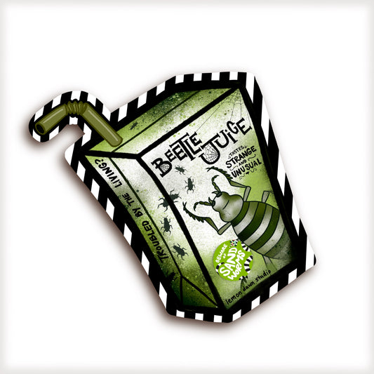 Beetlejuice Juice Box Vinyl Sticker - Halloween Collection