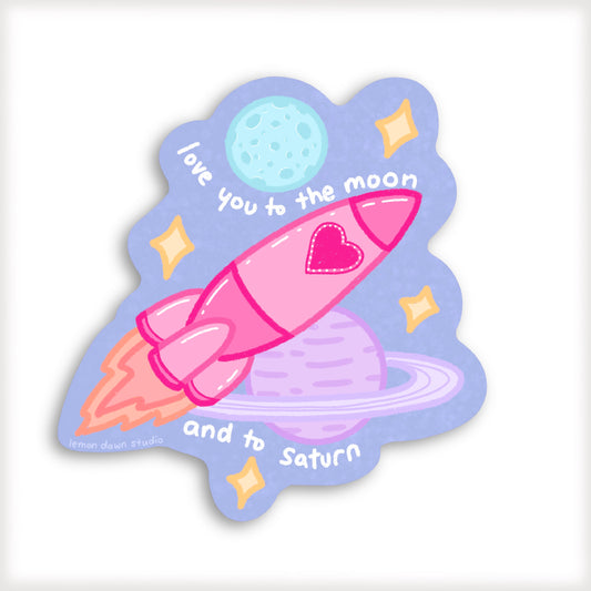 I love you to the moon and to saturn Vinyl Sticker