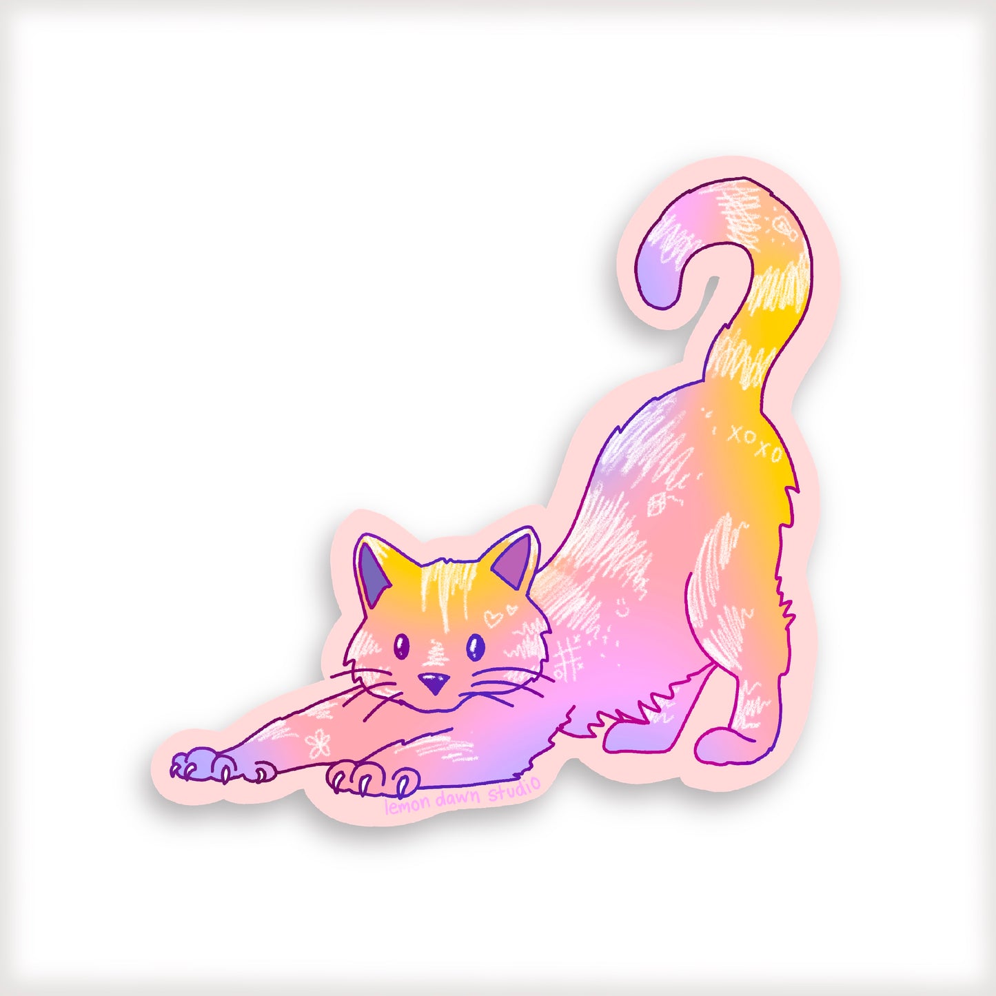 Doodle cat vinyl sticker