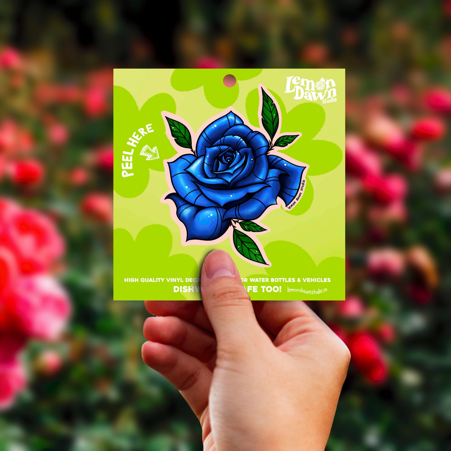 Blue Rose Vinyl Sticker