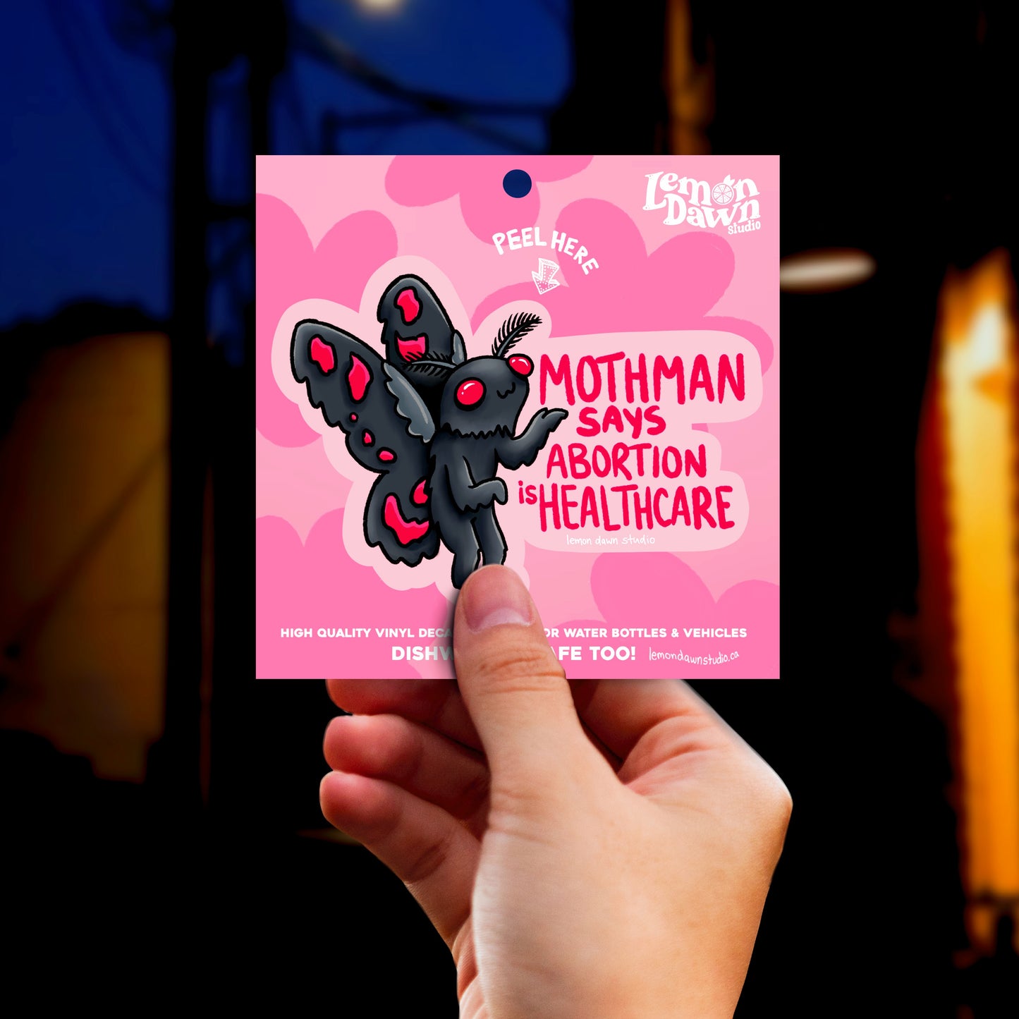 Mothman Says Abortion Is Healthcare Vinyl Sticker - Halloween Collection