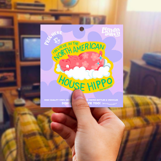 North American House Hippo Vinyl Sticker