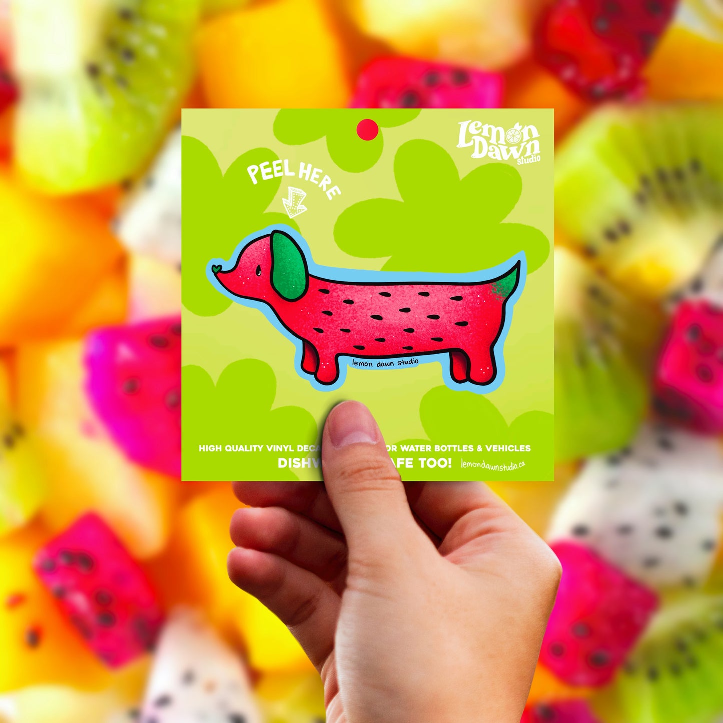 Watermelon Dog Vinyl Sticker