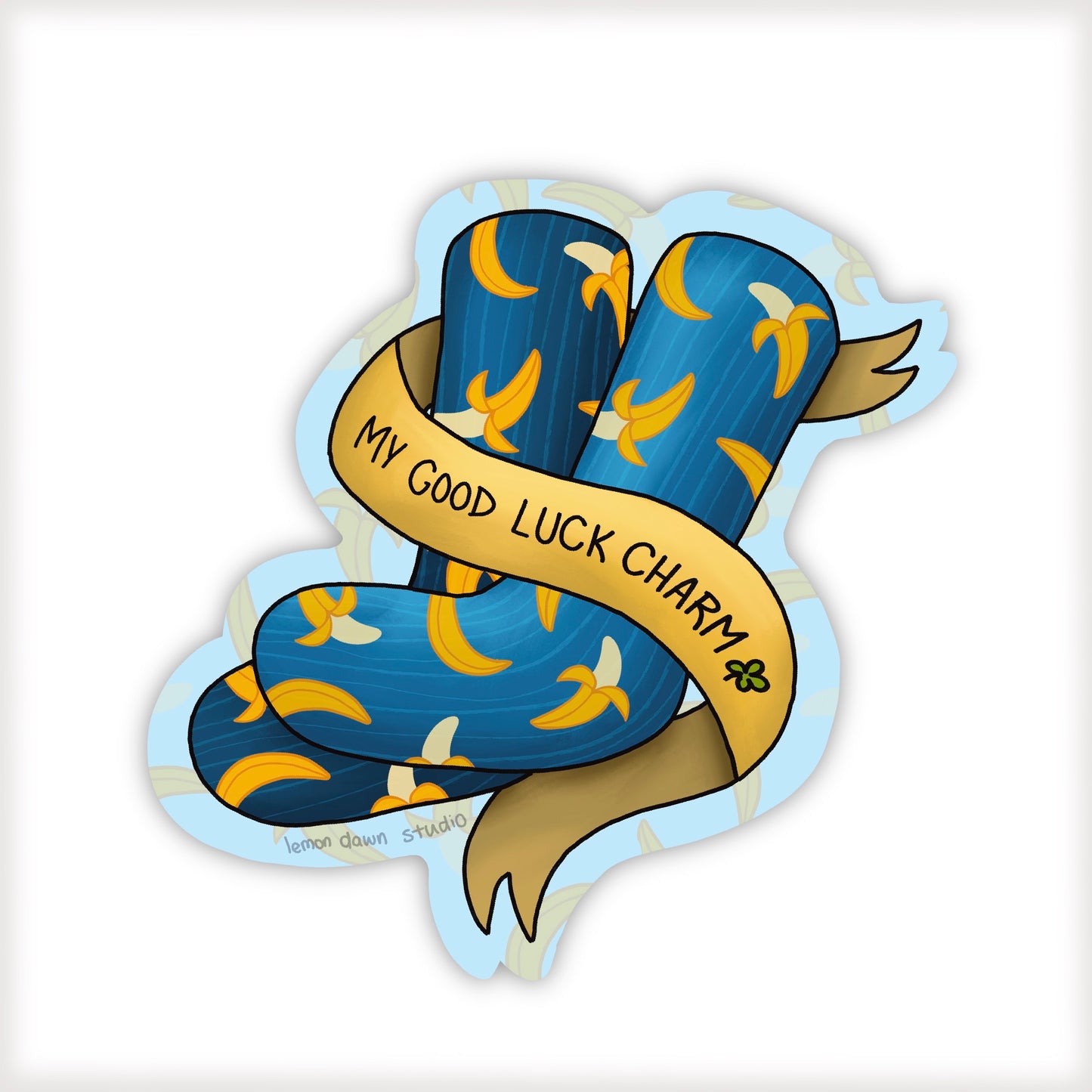 Good Luck Banana Socks Vinyl Sticker