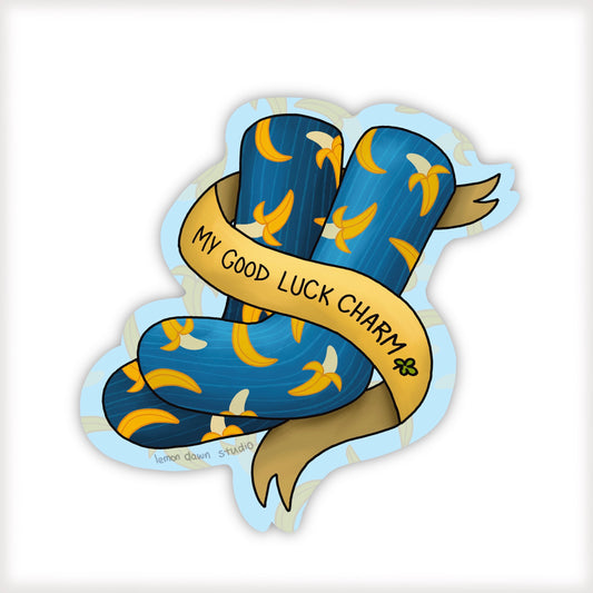 Good Luck Banana Socks Vinyl Sticker