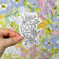 D20 Floral Tattoo Design Vinyl Sticker