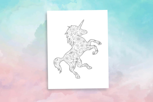 Unicorn Colouring Page Digital Download